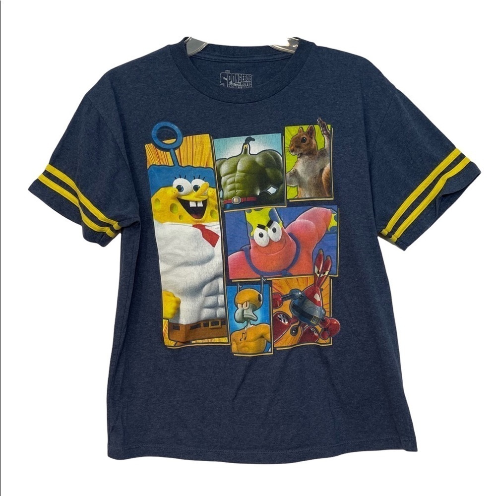 THE SPONGE BOB MOVIE: Sponge Bob Out of the Water Navy T-shirt Youth XXL (18)